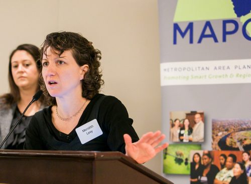 Meridith Levy, Somerville Community Corporation Deputy Director. MAPC Winter Council Meeting, Boston, Mass., February 26, 2014. Courtesy Marilyn Humphries.