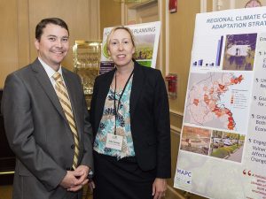 (l to r) Robert Stevens, City of Quincy Urban Renewal Planner, MAPC Senior Environmental Planner Julie Conroy, MAPC's Sustainable Communities Consortium Final Event, May 21, 2014, Boston, Mass., courtesy Marilyn Humphries.