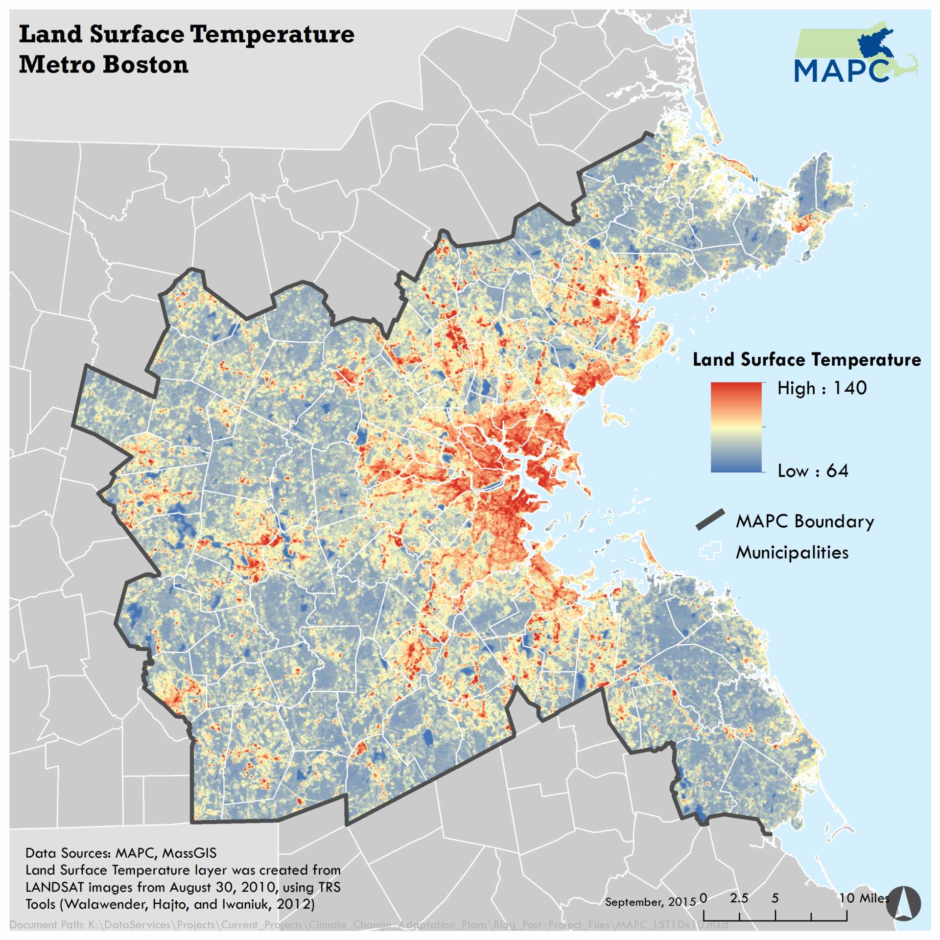 Mapping the Heat: Surface Temperatures in the MAPC Region – MAPC