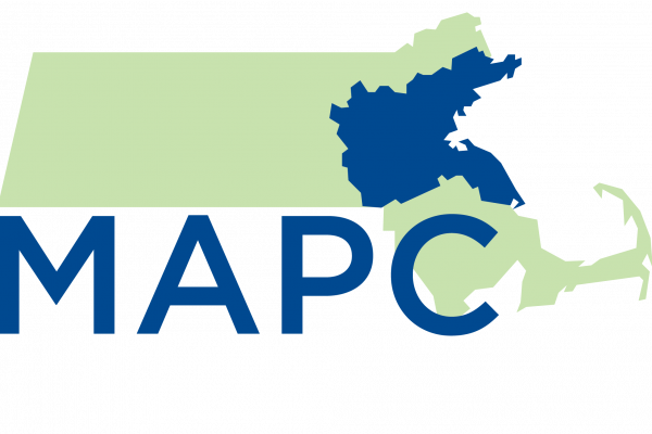 MAPC_Logo_CMYK-01 The image is the MAPC logo. A green map of Massachusetts, and the 101 communities MAPC serves colored in a dark blue. Under the map are big, capitalized dark blue letters: MAPC.