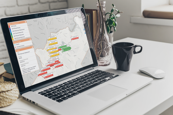 Image shows computer displaying Roadworks street opening coordination
