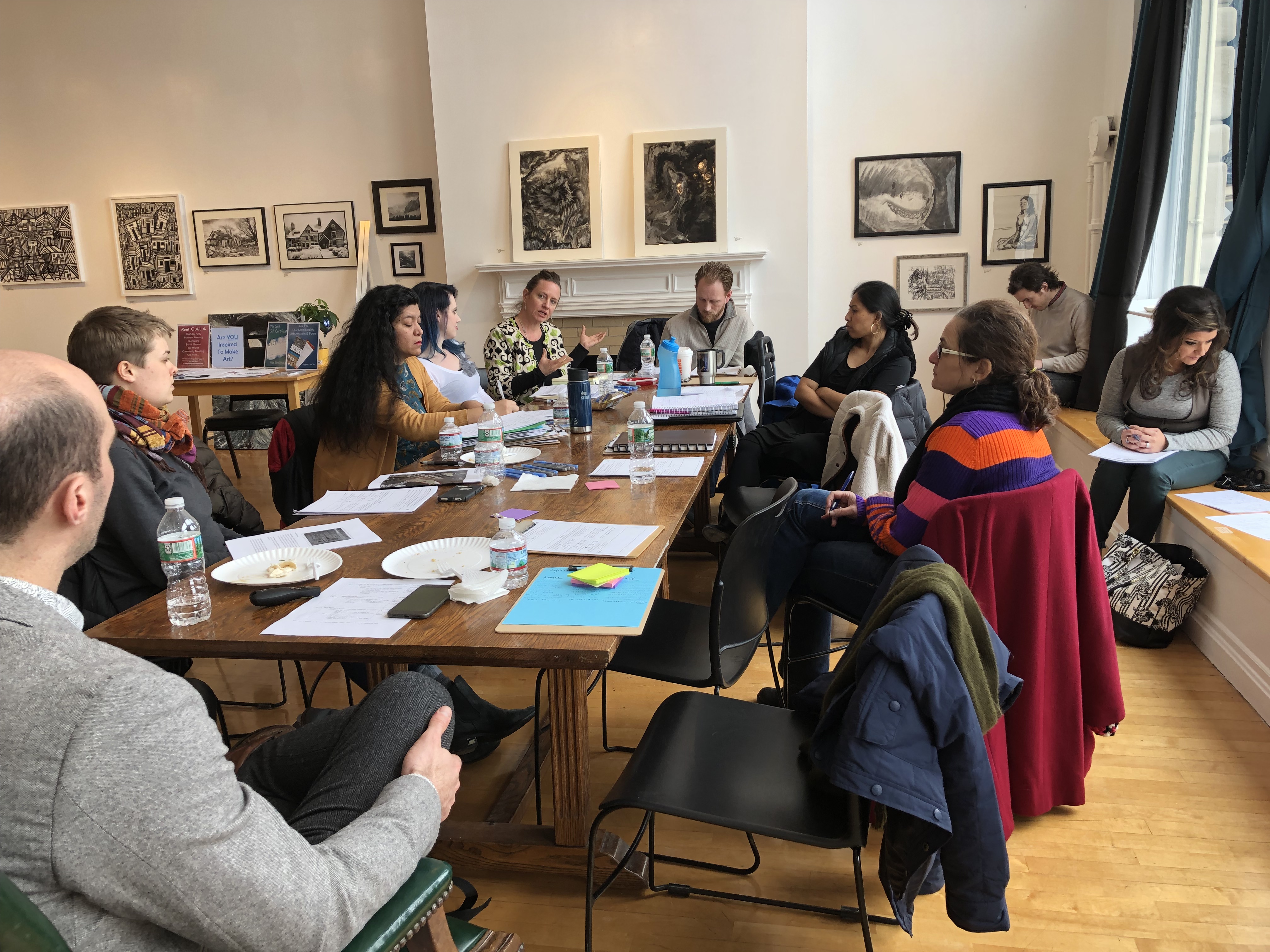 Lynn Creative Placemaking Advisory Group The Lynn Creative Placemaking Advisory Group meets, sitting around a table