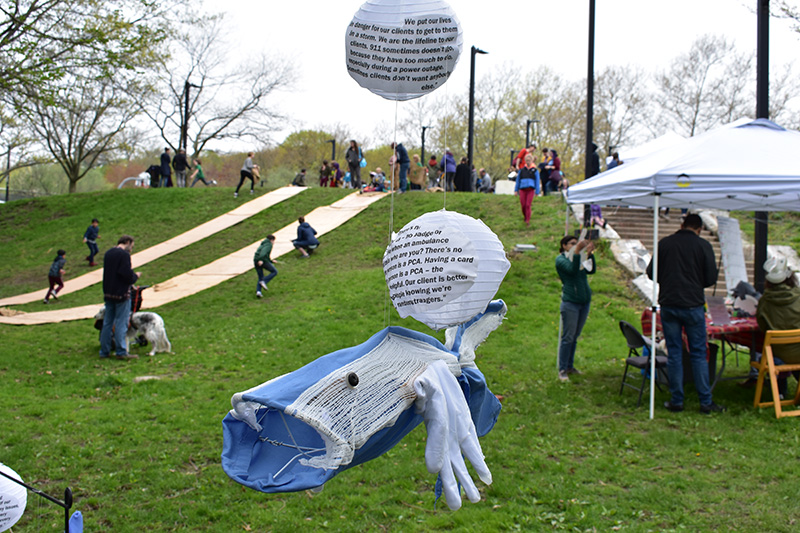 DSC_0032 Koi fish made out of gauze and nursing scrubs at Wake Up the Earth 2019