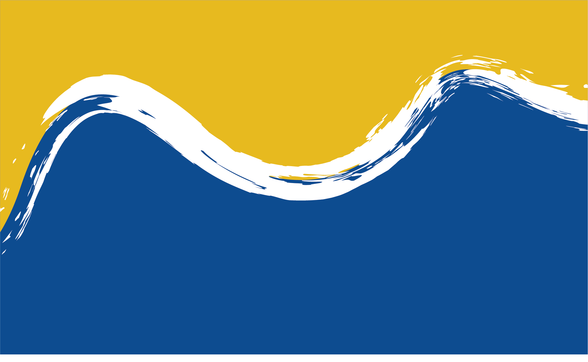 Purely decorative. Blue, white, and yellow wave like figures.