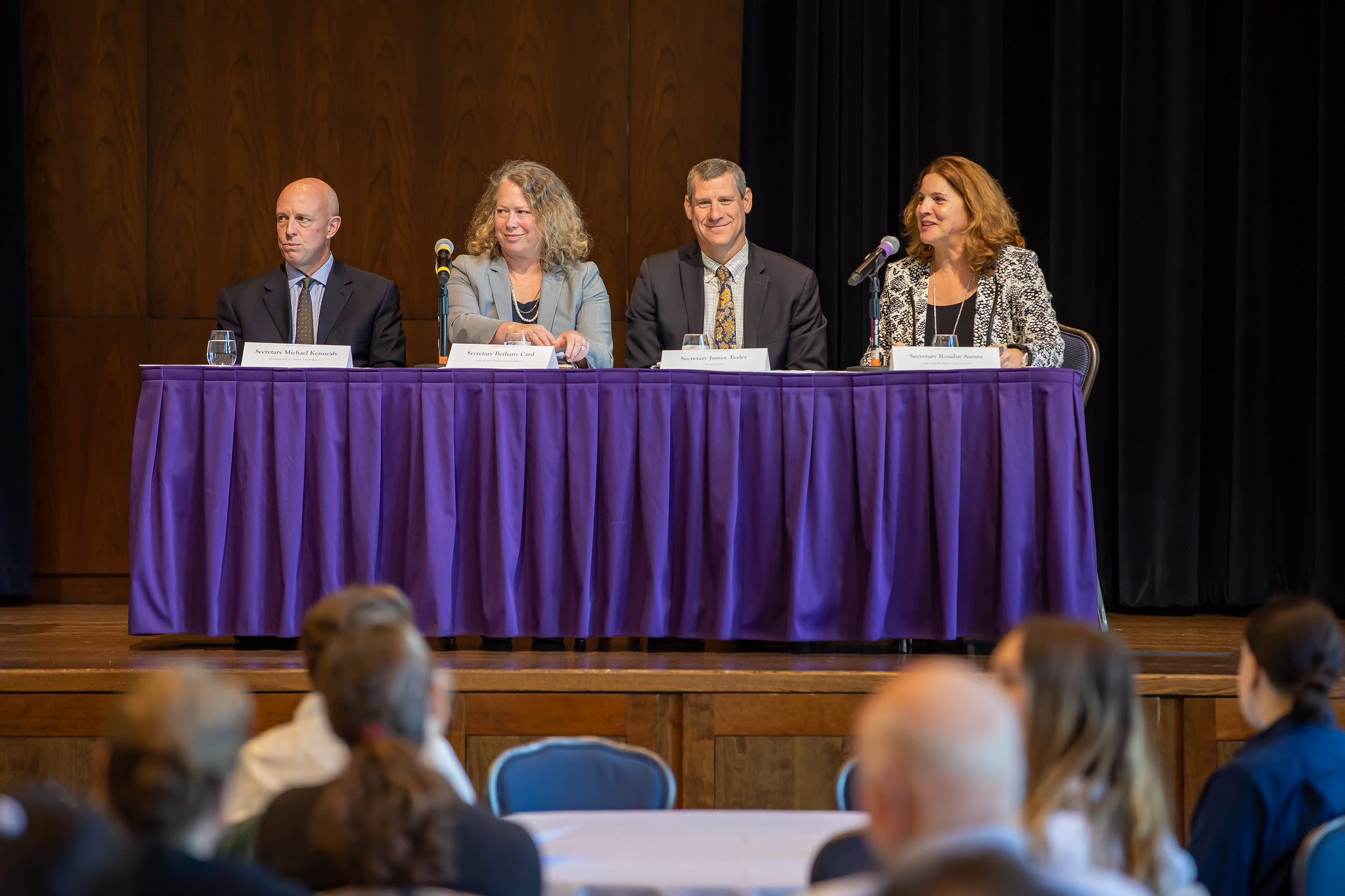 52392161187_1e8817e6d7_k Secretary of Housing and Economic Development Mike Kennealy; Secretary of Energy and Environmental Affairs Bethany Card; MassDOT
Secretary and CEO Jamey Tesler; Secretary of Labor and Workforce Development Rosalin Acosta