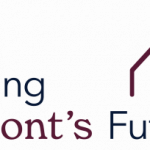 Building Belmont's Future Logo in colors of navy and maroon with outline of simple house framing the word future