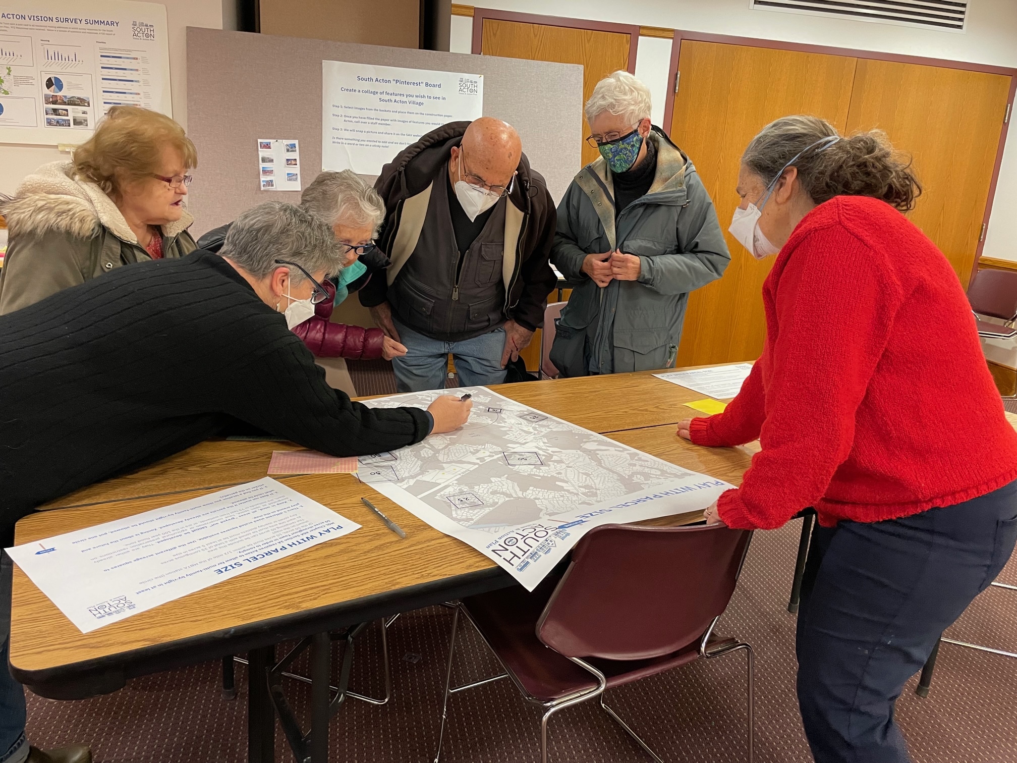 Photo from the South Acton Vision & Action Plan open houses in January 2023.