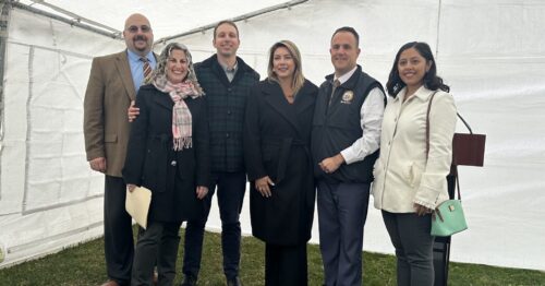 Revere Apartment Wi-Fi launch 11.1.23 A photo from the Revere Apartment Wi-Fi launch on November 1, 2023. Pictured, from left to right: Executive Director of the Revere Housing Authority Dean Harris, MAPC Deputy Director of Lizzi Weyant, MBI Director of Program Development Josh Eichen, Representative Jessica Ann Giannino, Acting Mayor of Revere Patrick Keefe, and Revere School Committeewoman Jacqueline Monterroso.