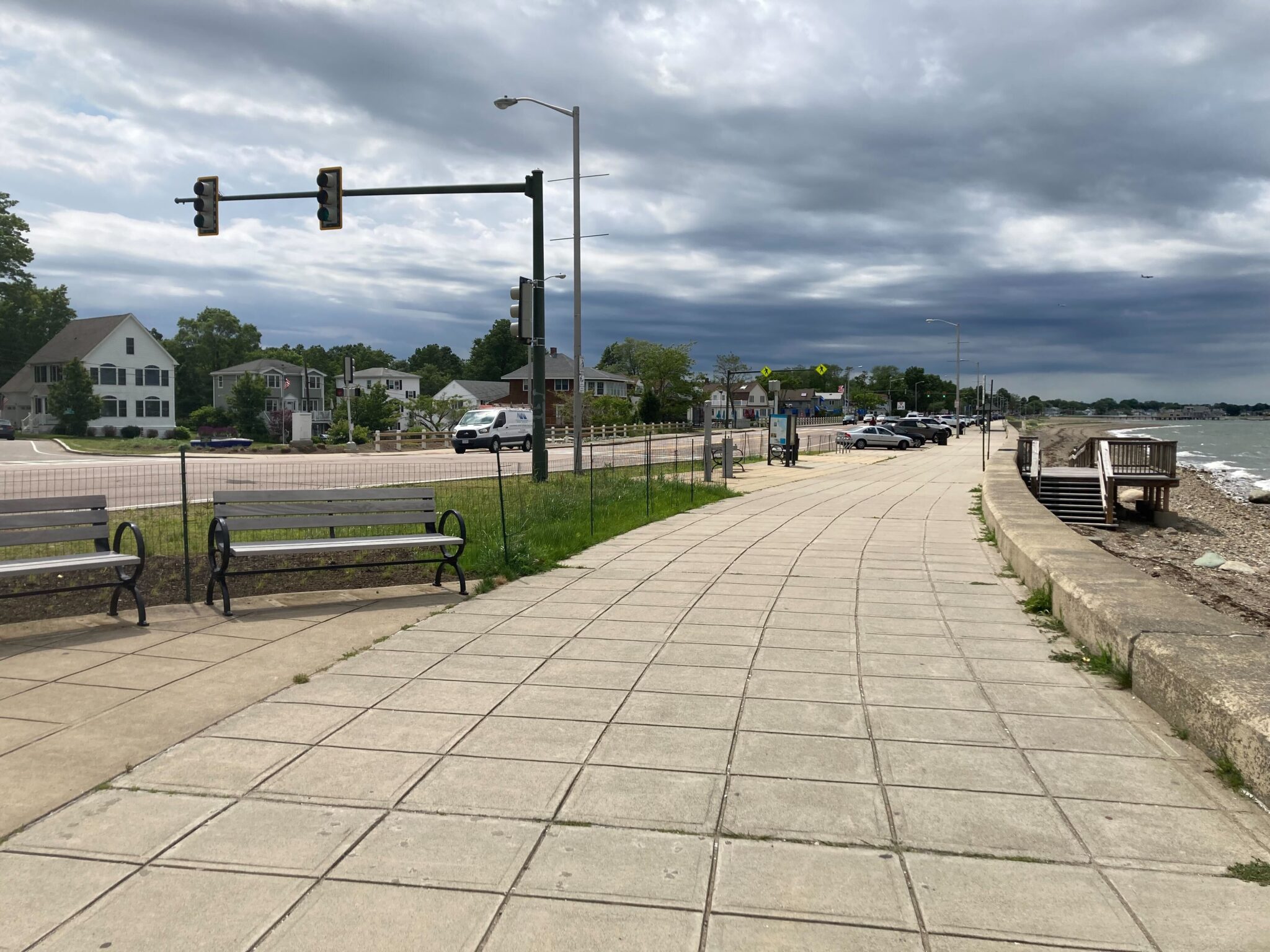 A photo of the road Quincy Shore Drive in Quincy, Massachusetts.