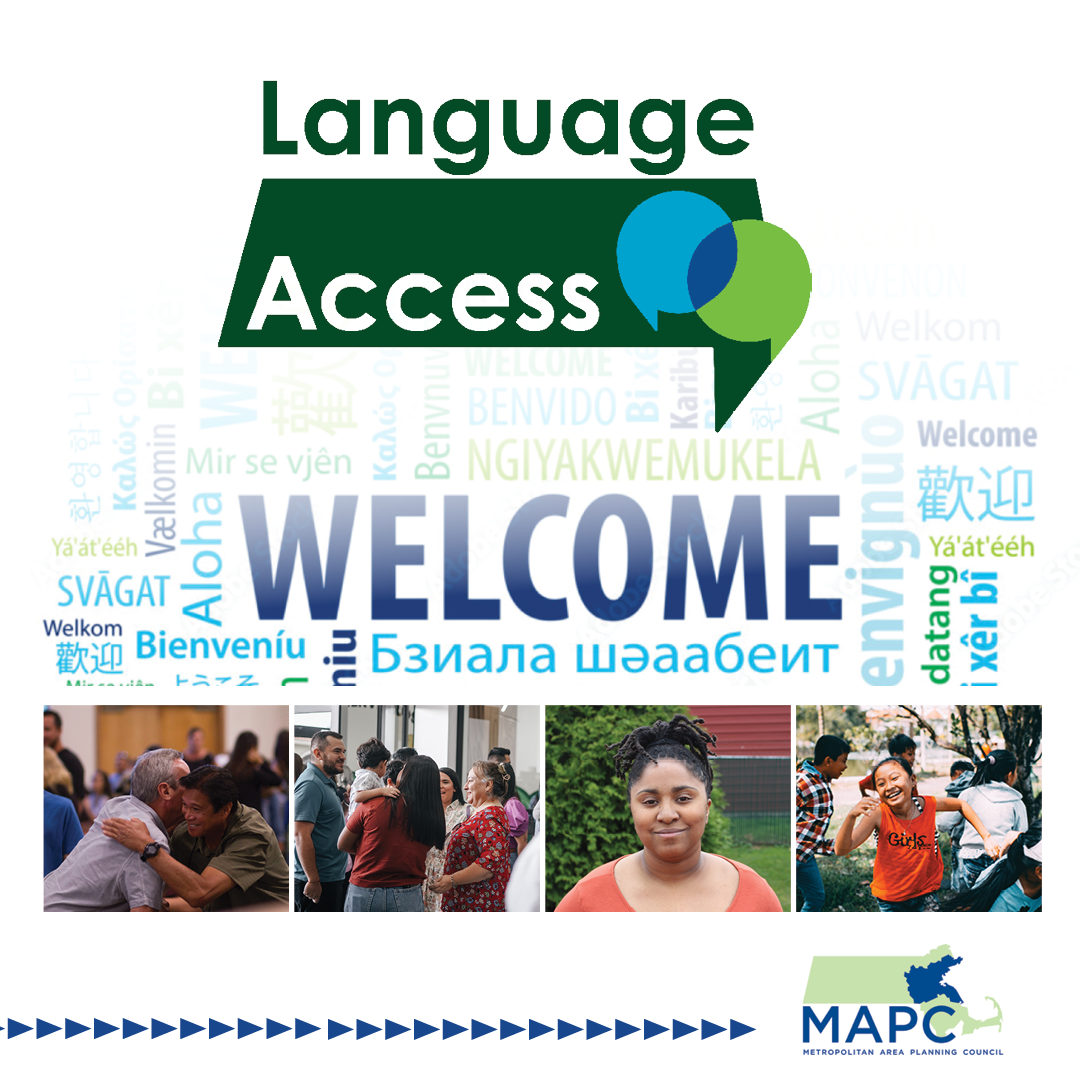 A photo of the cover of the Language Access Guide as of February 2024. Text says "Welcome" in multiple languages.
