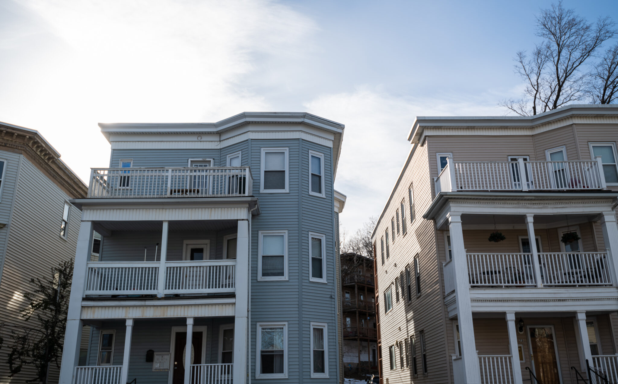 Two triple decker condo units in South Boston.