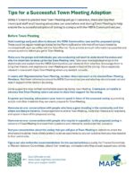 Tips for a Successful Town Meeting