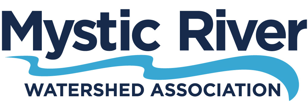 mystic_river-logo refresh Mystic River Watershed Association logo. Large black text says Mystic River Watershed Association and there is a blue squiggly line.
