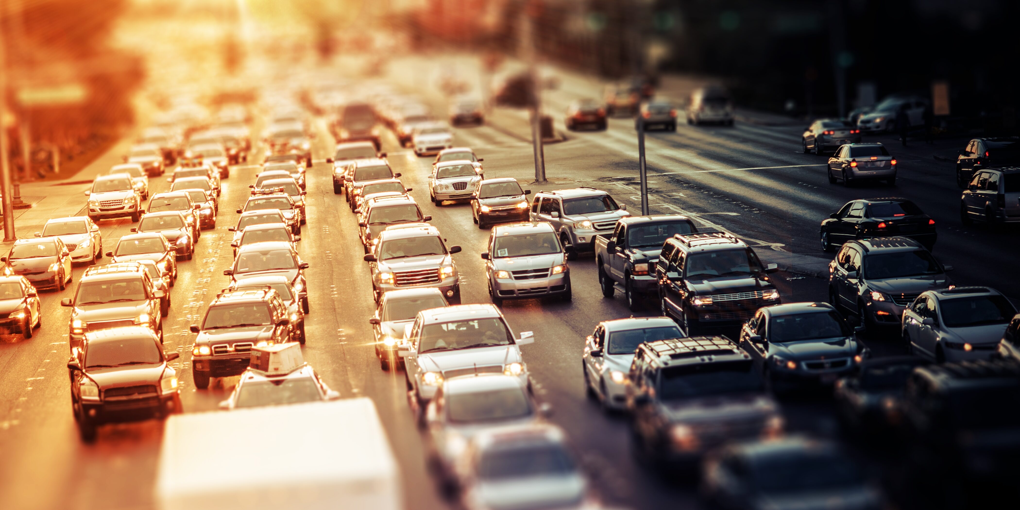 Highway Traffic at Sunset