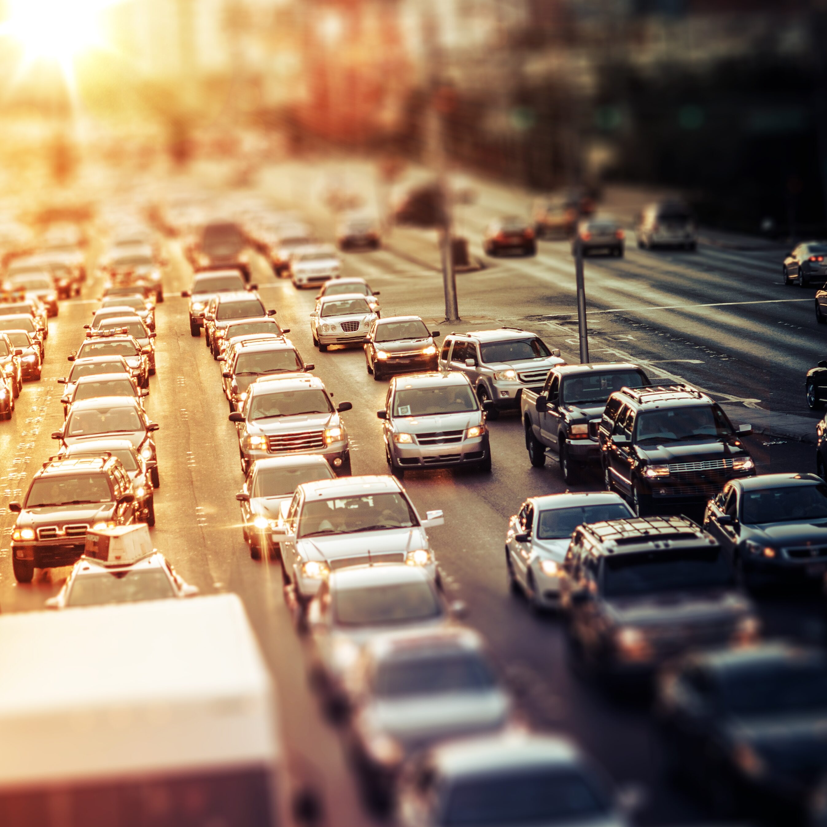 Highway Traffic at Sunset Highway Traffic at Sunset