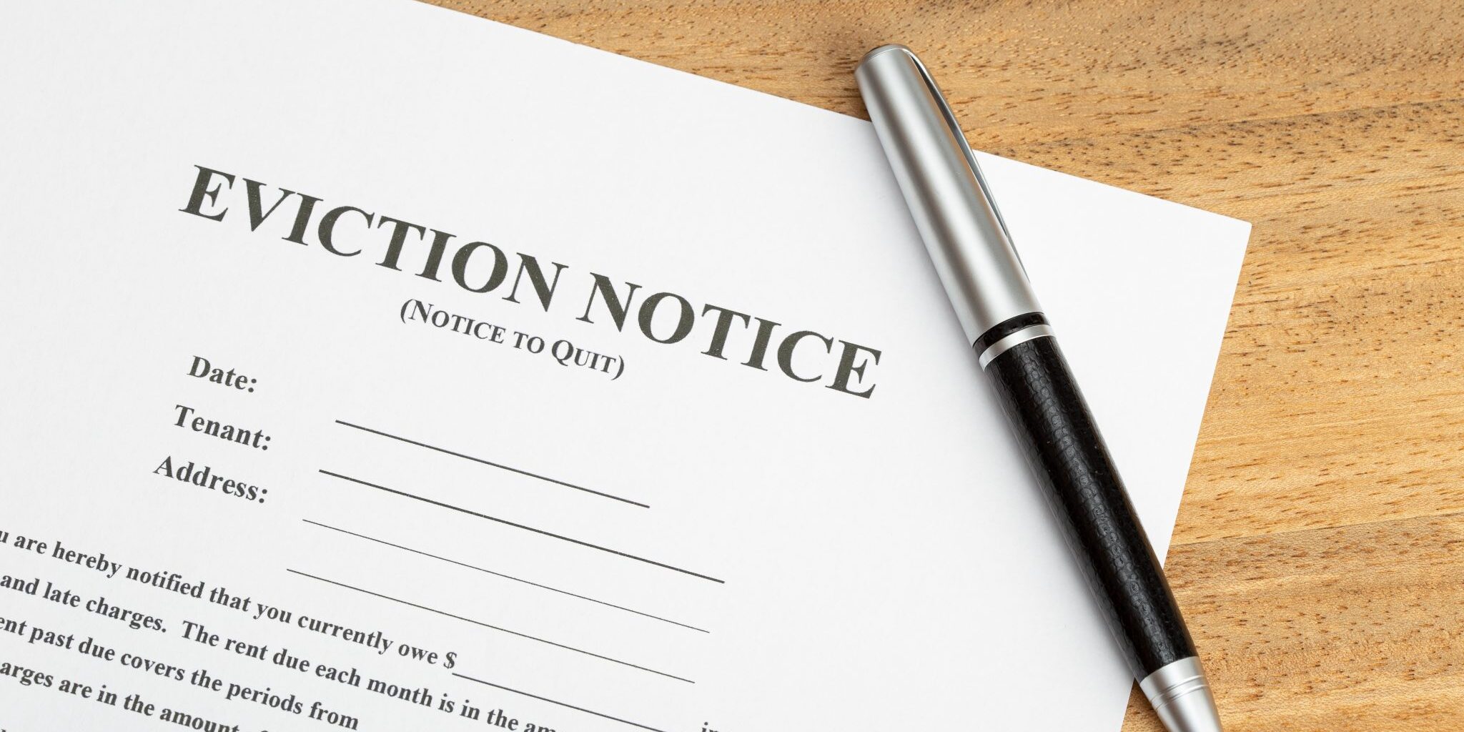 Eviction Notice Document on table Eviction Notice Document on table
